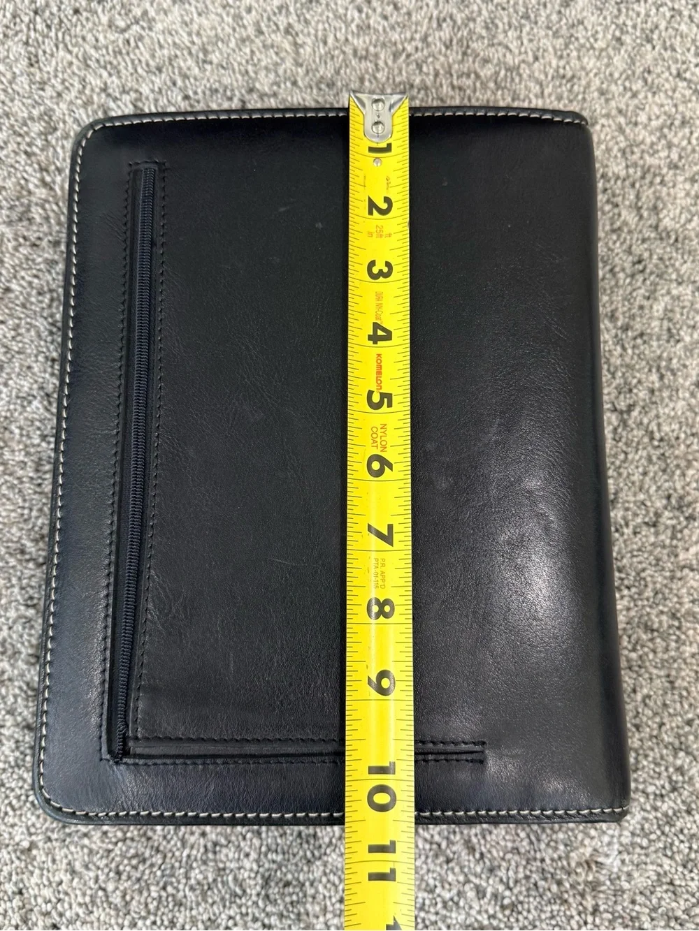 Vintage Franklin Covey Full Grain Leather Black Zip Around Planner 7 Ring Binder